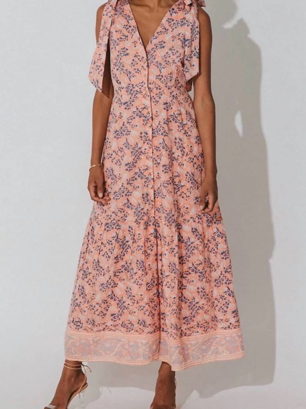 Cleobella Astrid Dress in Positano Floral Button-Front Maxi Ankle Dress